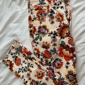 Pilcro high rise cigarette floral jeans NWT